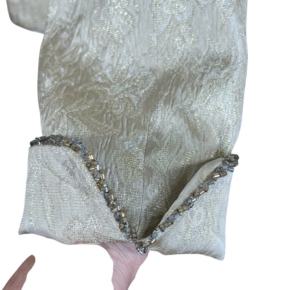 Cache’ Women’s Champagne Color Jacket w/Gold Metallic Thread & Bronze Beads Med - Picture 8 of 13